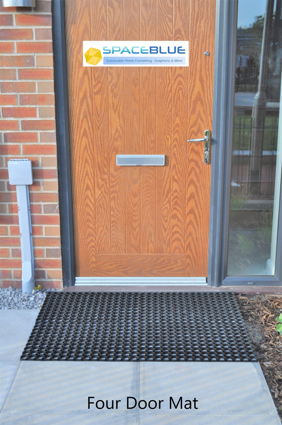 Doormat, Indoor Outdoor, Easy Care, Sustainable Graphene Rubber, Multifunctional, 4 in 1 Pack